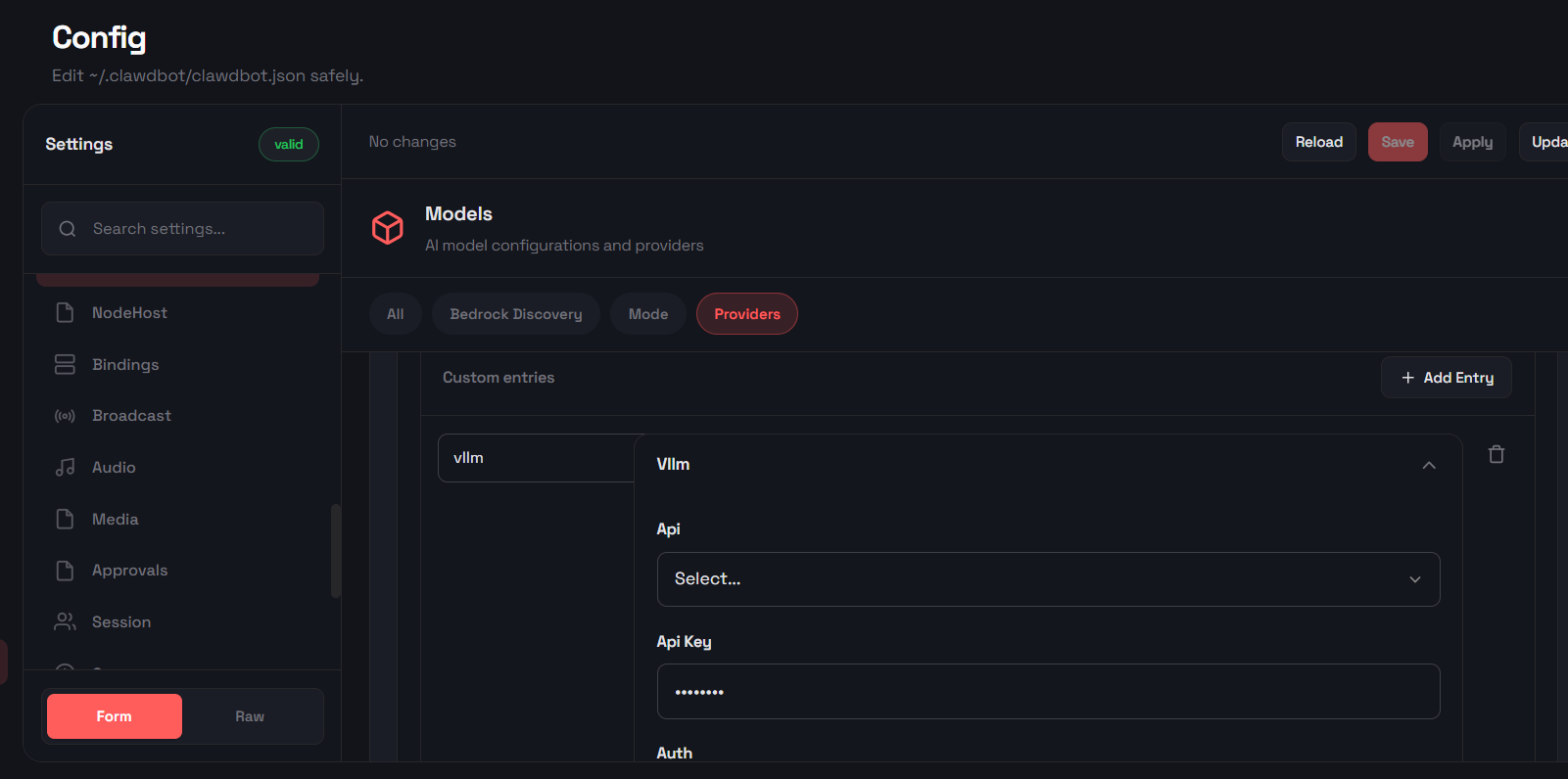 Web界面配置模型