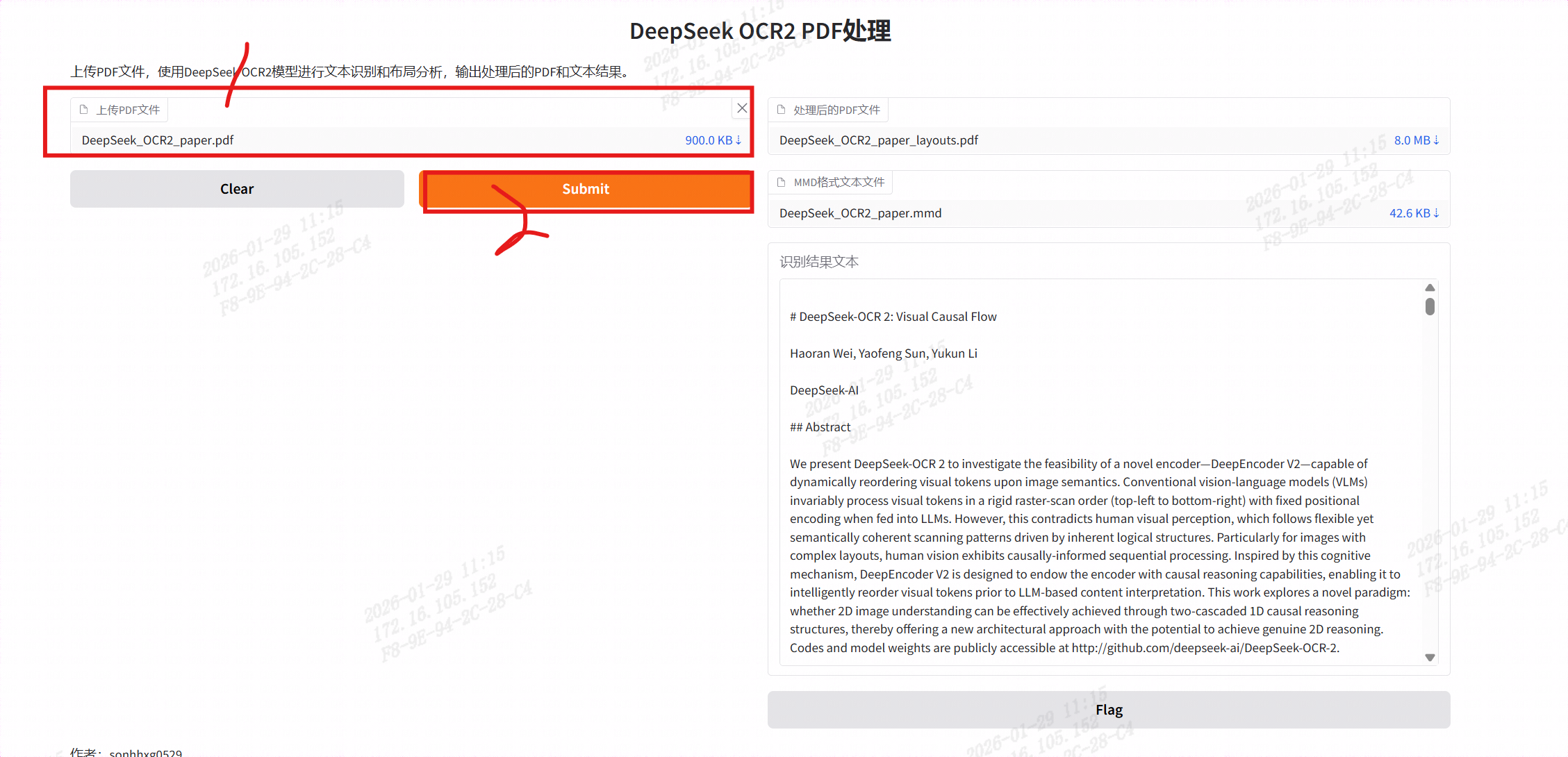 识别结果展示