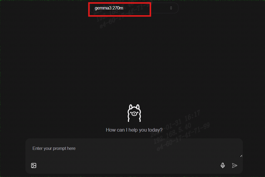 选择gemma3:270m模型