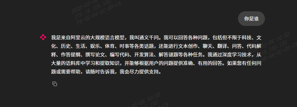 模型对话示例